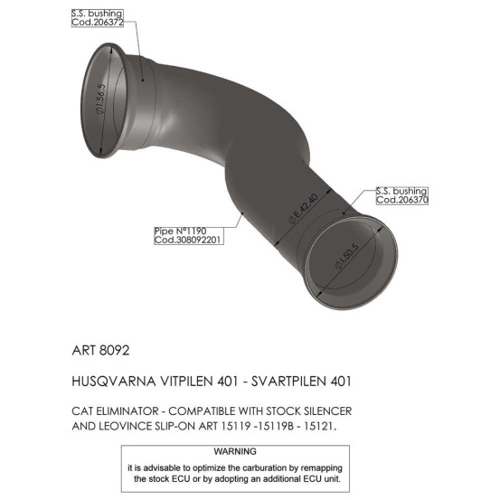 Suppresseur de catalyseur LEOVINCE HUSQVARNA 401 SVARTPILEN/VITPILEN 2018 - 2019