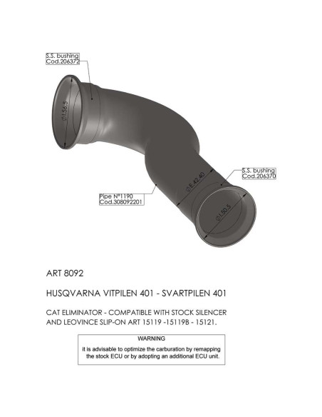 Suppresseur de catalyseur LEOVINCE HUSQVARNA 401 SVARTPILEN/VITPILEN 2018 - 2019