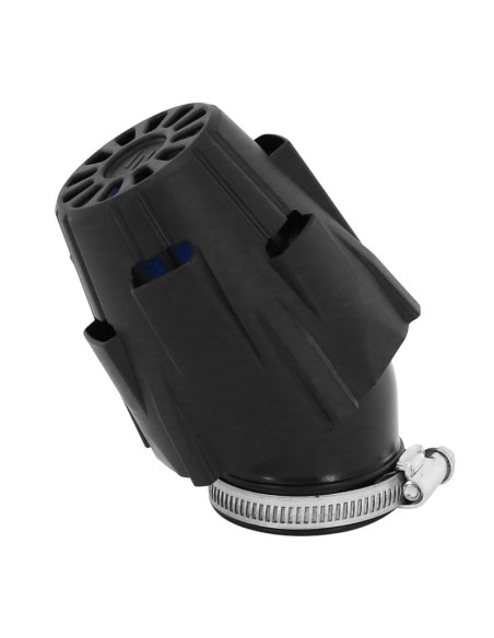 Filtre à air POLINI Blue Air Box PHBH noir fixation coudée 30° diamètre 46mm