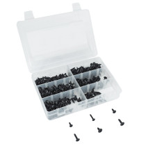 Coffret de 420 vis de carrosserie/carénage/capotage diam. 6 à 10mm Acier Noir (assortiment)