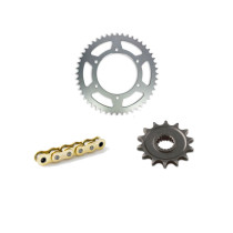 Kit chaine 520 AFAM - Couronne alu - Chaine A520MX6-GG - TM 125 MX 2003-2012