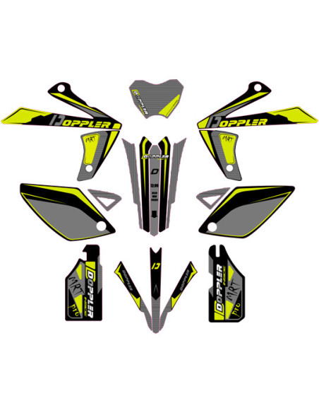 Kit déco DOPPLER Rieju MRT / MRT Pro / Marathon Noir / Gris / Jaune Fluo