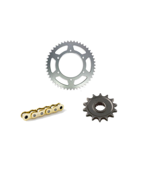 Kit chaine 520 AFAM - Couronne alu anti-boue - Chaine A520MX6-GG - GAS GAS 300 EC 2021-2023