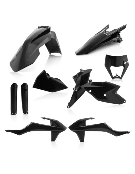 Kit plastiques complet - Noir - ACERBIS KTM 125/250/300 EXC 2017-2018 250/350/450/500/520/525 EXCF 2017-2018