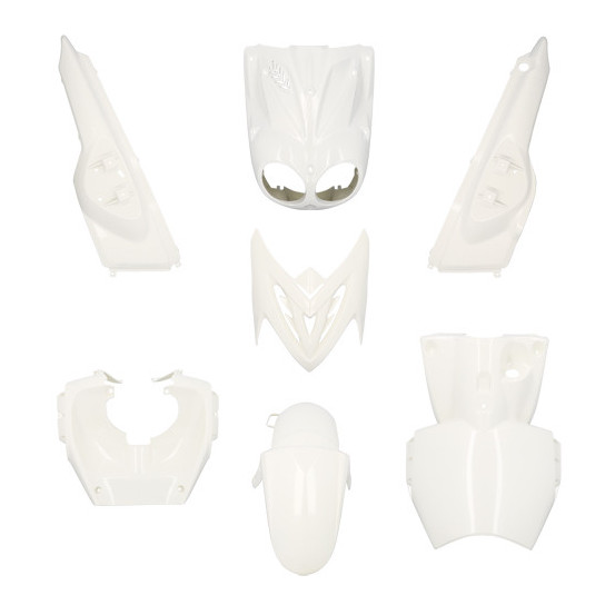 Kit carénages scooter MBK 50 Stunt / Yamaha 50 Slider Naked 2005-2017 Blanc