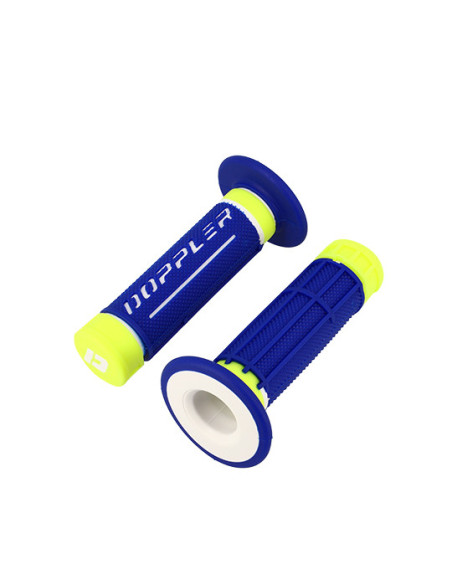 Poignées DOPPLER Grip 3D Bleu / Blanc / Jaune fluo