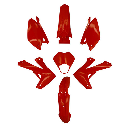 Kit carénages 50 à boite Rieju 50 MRT/MRT SM/Pro/Enduro 2009-2021 Rouge brillant
