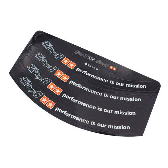 Autocollants de jantes STAGE6 Noir (10 pouces)