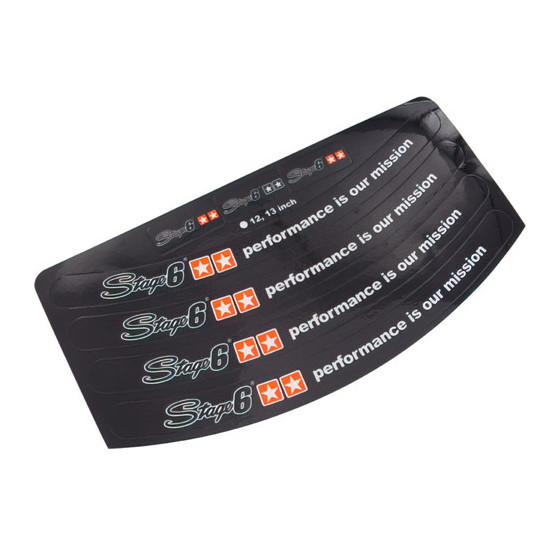 Autocollants de jantes STAGE6 Noir (12 / 13 pouces)