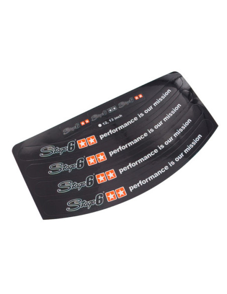 Autocollants de jantes STAGE6 Noir (12 / 13 pouces)