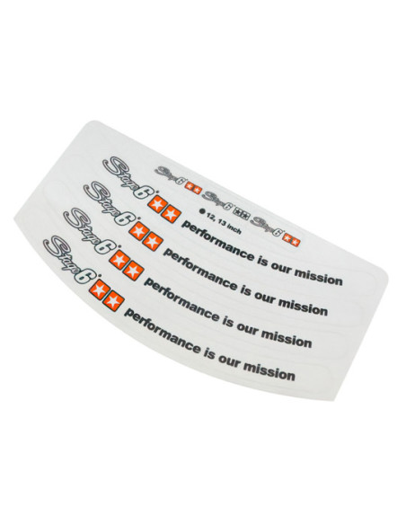 Autocollants de jantes STAGE6 Blanc (12 / 13 pouces)