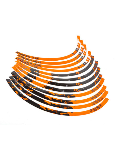 Autocollants de jantes STAGE6 Orange - Noir (17 pouces)