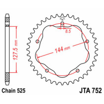 Couronne alu JT - Pas 525 - Nombre de dents au choix