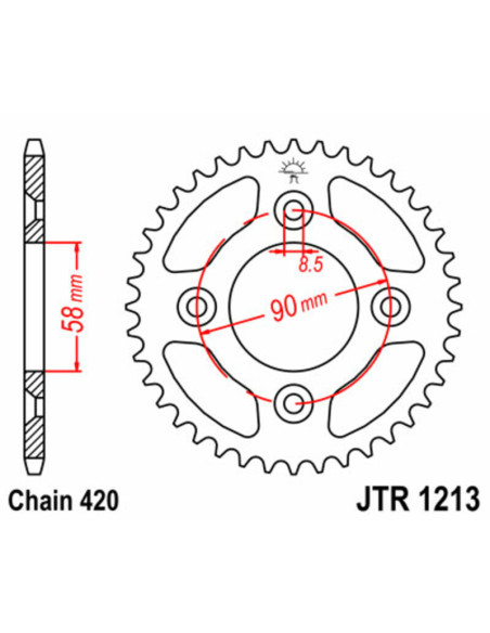 Couronne acier JT - 37 dents - Pas 420 - HONDA 50 CRF F 2004-2015