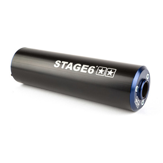 Silencieux d'échappement mécaboite STAGE6 aluminium Bleu / Noir (passage gauche)