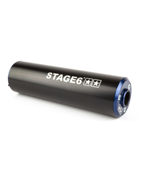 Silencieux d'échappement mécaboite STAGE6 aluminium Bleu / Noir (passage gauche)