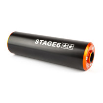 Silencieux d'échappement mécaboite STAGE6 aluminium Orange / Noir (passage gauche)