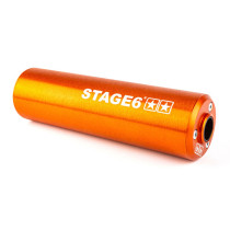 Silencieux d'échappement mécaboite STAGE6 aluminium Orange / Noir (passage gauche)