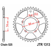 Couronne acier JT - 40 dents - Pas 525 - Réf JTR1313.40