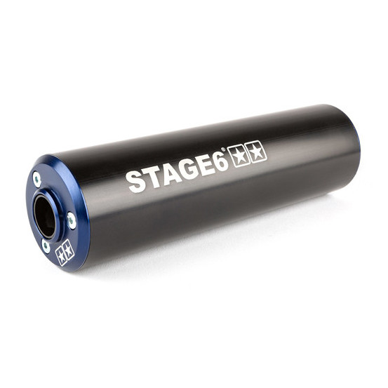 Silencieux d'échappement mécaboite STAGE6 aluminium Bleu / Noir (passage droit)