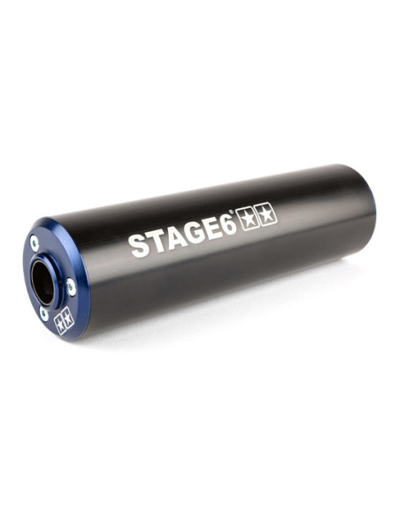 Silencieux d'échappement mécaboite STAGE6 aluminium Bleu / Noir (passage droit)