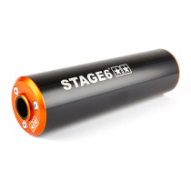 Silencieux d'échappement mécaboite STAGE6 aluminium Orange / Noir (passage droit)