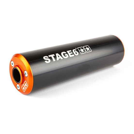 Silencieux d'échappement mécaboite STAGE6 aluminium Orange / Noir (passage droit)