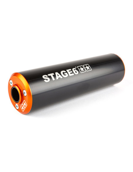 Silencieux d'échappement mécaboite STAGE6 aluminium Orange / Noir (passage droit)