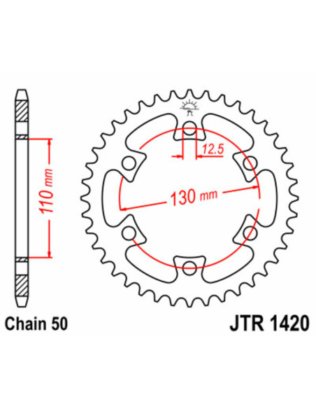 Couronne acier JT - 40 dents - Pas 530 - CAN AM / BOMBARDIER 650cc