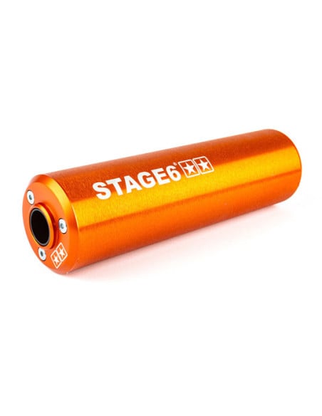 Silencieux d'échappement mécaboite STAGE6 aluminium Orange (passage droit)
