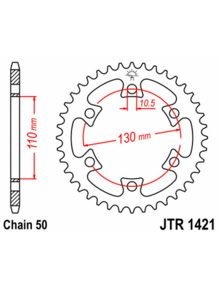 Couronne acier JT - 40 dents - Pas 530 - CAN-AM / BOMBARDIER 650cc