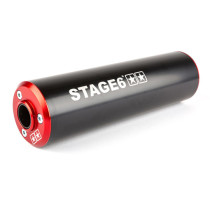 Silencieux d'échappement mécaboite STAGE6 aluminium Rouge / Noir (passage droit)