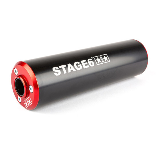 Silencieux d'échappement mécaboite STAGE6 aluminium Rouge / Noir (passage droit)