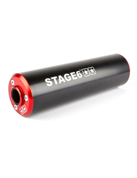 Silencieux d'échappement mécaboite STAGE6 aluminium Rouge / Noir (passage droit)
