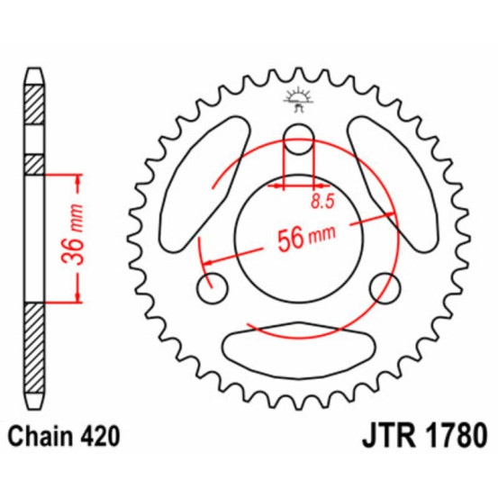 Couronne acier JT - 28 dents - Pas 420 - SUZUKI 50 JR 1983-2006