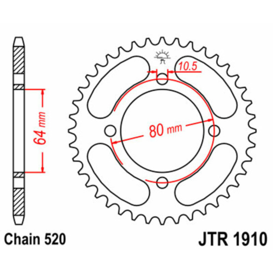 Couronne acier JT - 32 dents - Pas 520 - AEON YAMAHA Quad