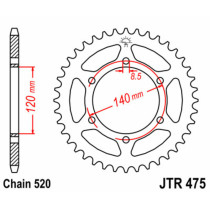 Couronne acier JT - Pas 520 - Nombre de dents au choix
