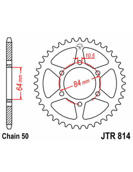 Couronne acier JT - Pas 530 - Nombre de dents au choix