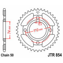 Couronne acier JT - Pas 530 - Nombre de dents au choix