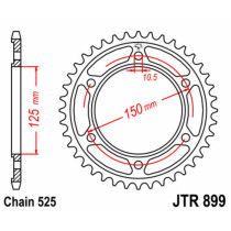 Couronne acier JT - 42 dents - Pas 525 - KTM 950 / 990cc