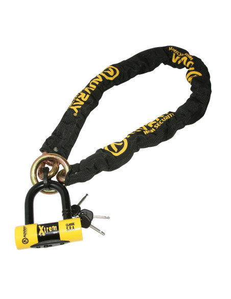 Chaine antivol AUVRAY Xtrem Lasso 120 cm + Bloque disque mini SRA