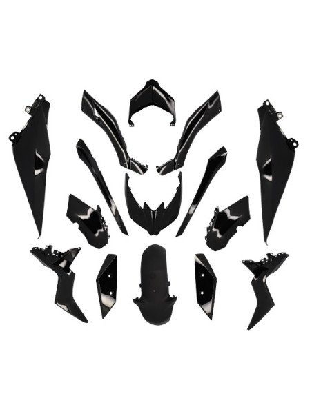 Kit carénages maxiscooter Yamaha 125-300-400 XMAX après 2018 Noir brillant