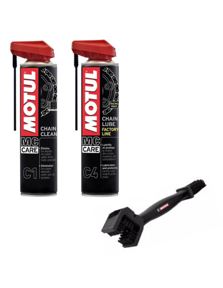 MOTUL Kit entretien graisse chaine brosse moto ROAD