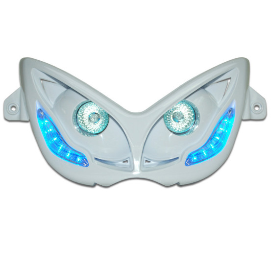 Optique de phare RR8 MBK 50 Nitro/Yamaha 50 Aerox 1997-2012 Blanc (leds bleu)