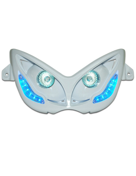 Optique de phare RR8 MBK 50 Nitro/Yamaha 50 Aerox 1997-2012 Blanc (leds bleu)