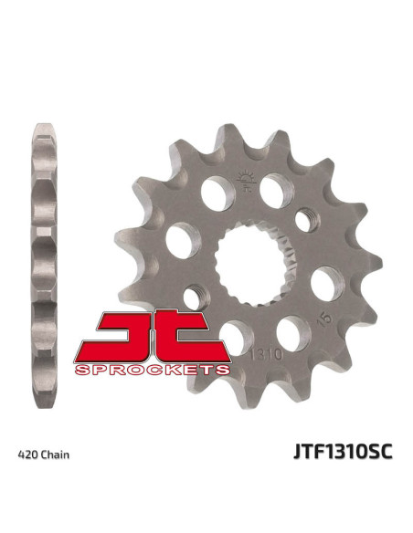 Pignon acier anti-boue JT - 15 dents - Pas 420 - HONDA CRF R