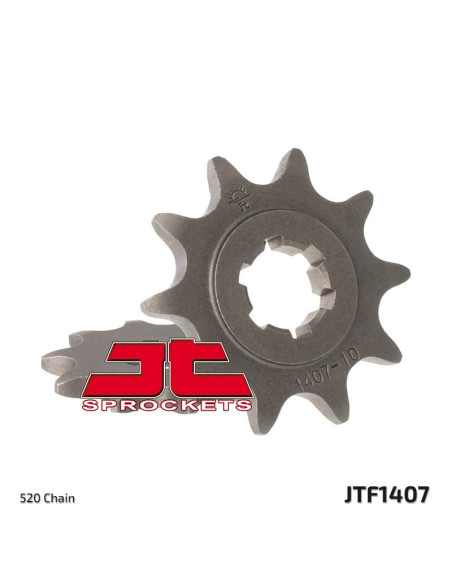 Pignon acier JT - 10 dents - Pas 520 - KAWASAKI SUZUKI Quad 80cc