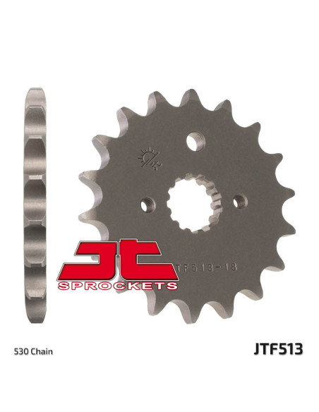 Pignon acier JT - 13 dents - Pas 530 - JTF513.13