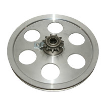 Poulie aluminium 6 trous Peugeot/MBK/Motobécane 51 avec pignon 11 dents