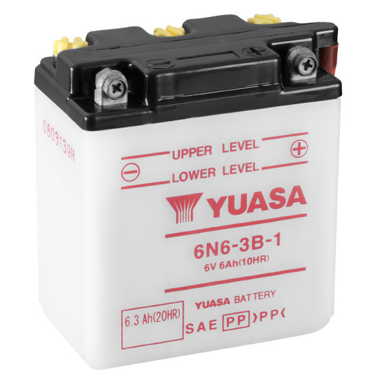 Batterie YUASA 6N6-3B-1 conventionnelle avec entretien (livré sans pack acide)
